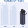 DOMICARE 16 oz Kids Water Bottle for School Stainless Steel Double Wall Vacuum Insulated Water Bottle with Straw lids & Spout Lid, Leakproof BPA Free (Navy,1) - Image 5