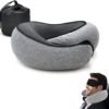 Travel Neck Pillow, Memory Foam Airplane Travel Pillow, 360 Degree Comfort and Breathability, Washable Modal Cover,Stowable U-Shaped Pillow