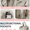 BAGSMART BAGSMART Gym Bag for Women, Carry on Weekender Overnight Bag, Travel Duffel Bags with Trolley Sleeve, Personal Item Travel Bag Tote Bag Workout Dance Bag, Beige-34L - Image 4