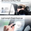 Travel Blanket Luxury Travel Set - Ergonomic Airplane Neck Pillow 100% Pure Memory Foam and Super Soft Fleece Blanket - Premium 3D Sleep Mask & Earplugs - Ultimate 4-in-1 Travel Kit Black - Image 5
