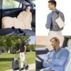 BlueHills Travel Blanket Pillow Compact Lightweight Pocket Size Airplane Traveling Essential Flight Trip Throw in Bag Portable Case Plane Accessory Beige L06 - Image 2