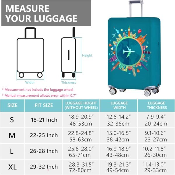 Travelkin Luggage Covers For Suitcase Tsa Approved,Suitcase Cover Protector Fit 18-32 Inch Luggage - Image 6