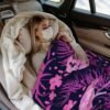 Pink Flamingo with Plam Leaves and Tropical Flowers Throw Blankets All Season Ultra Soft Warm Fleece Blanket for Home Bed Sofa Couch Chair Outdoor Travel Camping 40x30 Inch - Image 4