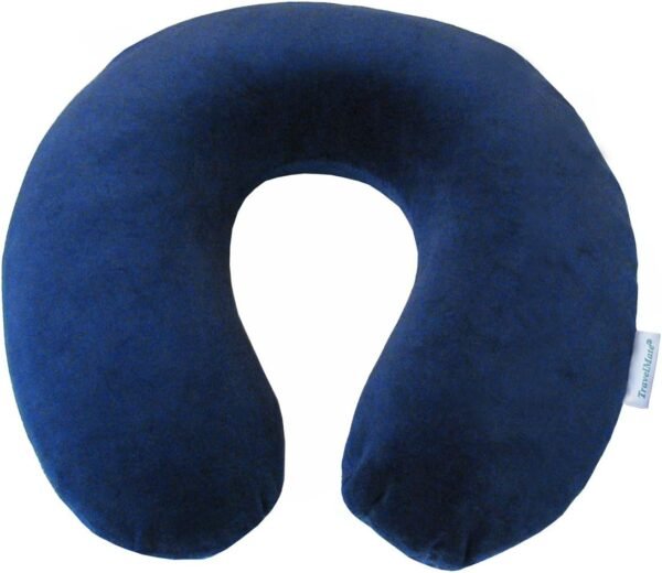 Memory Foam Neck Pillow - Adjustable Thickness for Best Comfort, Dark Blue - Image 4
