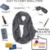 Infinity Loop Solid Color Scarf With Hidden Zipper Pocket For Women - Lightweight Travel Neck Wrap - Image 2