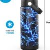 Kids Insulated Water Bottle with Straw,18oz Kids Cups with Stainless Steel Leak Proof for School Boys Girls（Lightning-18） - Image 2