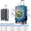 Around the World Suitcase Covers Funny Famous Landmarks Airplane World Map in Galaxy Sky Blue Rainbow Travel Luggage Cover Protector for Suitcase 18-21 Inch, Elastic Luggage Sleeves or Covers - Image 5