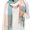 Fuinloth Women's Large Plaid Scarf Fashion Long Shawl Wrap for Winter Warm Lightweight