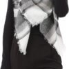 American Trends Women's Cozy Warm Winter Fall Blanket Scarf Stylish Soft Chunky Checked Giant Scarves Shawls - Image 3