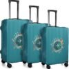 Sherr 3 Pieces Travel Luggage Cover Suitcase Protector Anti Scratch Suitcase Cover Washable Baggage Covers (Travel Theme,Medium/L/XL)
