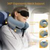 Travel Neck Pillow Premium Memory Foam, Neck and Head Support, Travel Pillow Comfortable for Plane, Car and Home Rest. Neck Pillow Perfect for Airplane Traveling (Ice Blue) - Image 7