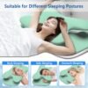 Cervical Neck Pillow for Pain Relief, Contour Memory Foam Pillow with Ice Silk Pillowcase, Neck Support Pillows, Ergonomic Orthopedic Pillow for Back, Side, Stomach Sleepers (Green) - Image 3