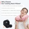 Travel Pillow, Cooling Neck Pillow Airplane Memory Foam with Sleep Mask Earplugs, Soft & Support Airplane Pillow for Travelling Plane Car Train Home Use, Pink - Image 5