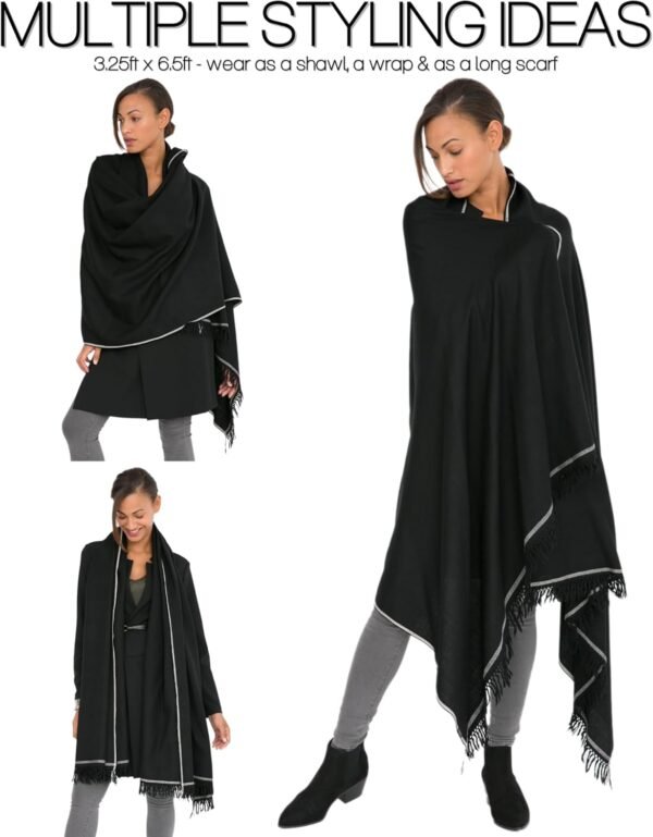 likemary Pashmina Shawls and Wraps for Women - Travel Blanket Scarf - Warm & Large Wool Wrap - Handmade Gift - Image 2