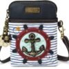 CHALA Cell Phone Crossbody Purse-Women PU Leather/Canvas Multicolor Handbag with Adjustable Strap