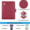 Melsbrinna Premium Leather Passport Holder Covers Case, Waterproof Rfid Blocking Travel Wallet Passport Holder with Pen Holder, Cute Passport Book for Women/Men - Image 3