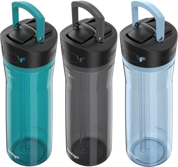 Contigo AUTOSPOUT Water Bottle, 24 oz, Leakproof Design, Juniper/Sake/Glacier, 3-Pack - Image 5