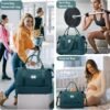 Travel Bag with Shoes Compartment,Weekender Bags for Women Travel,Carry On Duffel Overnight Bag with Trolley Sleeve & Wet Pocket,Travel tote Bag Sports Gym Bag - Image 7