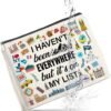 Travel Gifts Makeup Bag, Travelers Gifts for Women, Gifts for Women Who Like to Travel, Adventure I Haven't Been Everywhere But It's on My List Zipper Makeup Pouch - Image 7