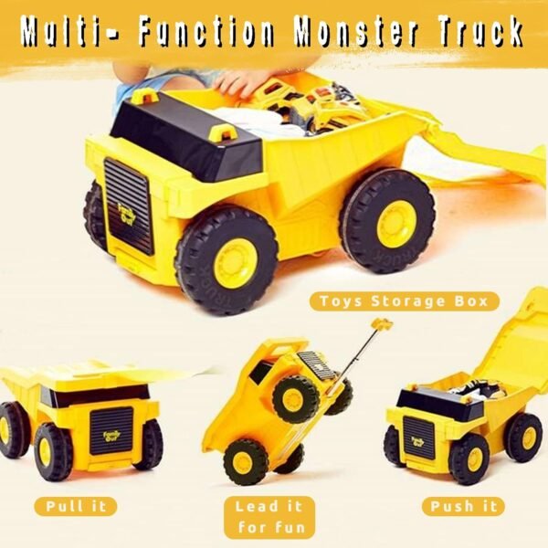Monster Truck Design Kids Travel Suitcase Toddler Luggage With Wheels (Yellow) - Image 8