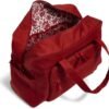 Vera Bradley Women's Cotton Weekender Travel Bag, Cardinal Red - Recycled Cotton, One Size - Image 3