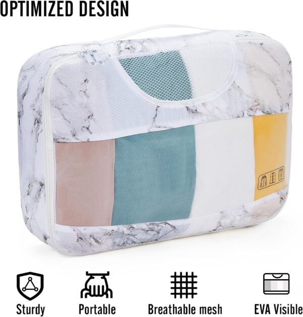 Veken 8 Set Packing Cubes for Suitcases, Travel Bag Organizers for Carry on Luggage, Suitcase Organizer Bags Set for Travel Essentials Travel Accessories in 4 Sizes(Extra Large, Large, Medium, Small) - Image 8