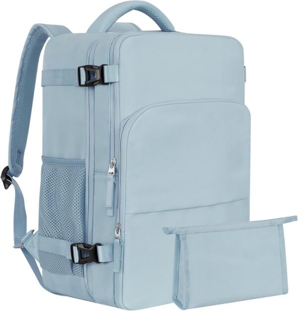 Large Travel Backpack Women, Carry On Bags For Airplanes, Lightweight Personal Item Bag, Laptop Backpack, Casual Work Gym College Weekender Bag, Light blue