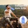 Collapsible Water Bottle for Adults, Boys, Students, Kids, Reusable Silicone Foldable Water Bottles for Travel Camping Hiking, Portable Sports Water Bottle, Purple & Blue - Image 6