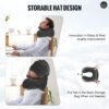 Travel Pillow, Neck Pillow for Travel with Hood for Airplane, Velvet Memory Foam Neck Pillow Adult Head & Neck Support, for Long Flights Plane, Office, Cars Sleeping & Rest (Grey) - Image 3