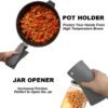 Anaeat 4 Pack Silicone Trivet Mats BPA Free - Heat Resistant Thicken Pot Holders, Multipurpose Hot Pads Non-Slip for Kitchen Potholder, Hot Dishes, Jar Opener, Spoon Rest, Drying Mat (Gray) - Image 5