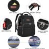 VANKEAN Laptop Backpack for Women Men 15.6-16.2 Inch Stylish Computer Work Backpack, Waterproof College Casual Daypack Business Travel Backpacks with USB Port & RFID Blocking, Black - Image 5
