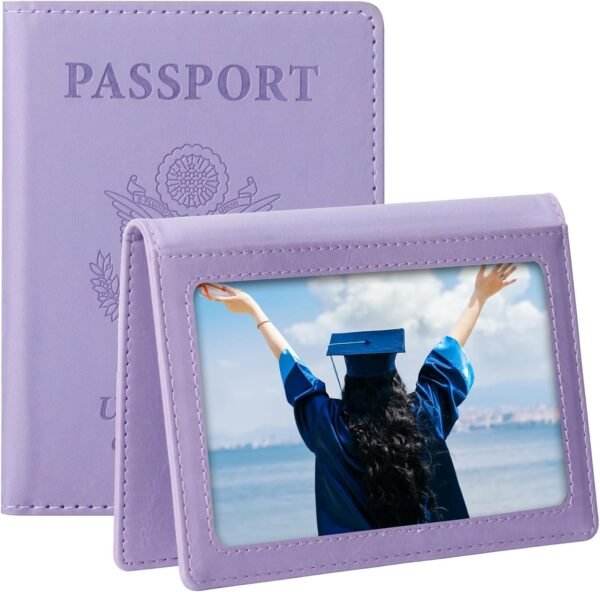 TIGARI Passport Holder for Travel, Slim Passport Cover for Women Men, Leather Passport Case Protector with Waterproof Slot, Family Vacation Plane Cruise Travel Essentials