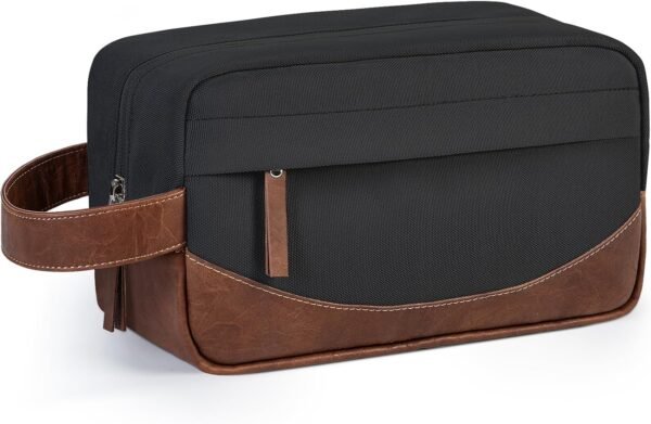 Travel Toiletry Bag for Men, Hanging Toiletry Organizer, Water Resistant Shaving Kit with Large Capacity for Travel Accessories (Black)