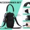 32/40/64/87/128 oz Water Bottle Carrier Bag, Neoprene Water Bottle Sleeve with 4 Pocket, Sport Water Holder with Paracord Handle and Shoulder Strap for Walking Hiking Camping Gym - Image 3