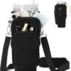 Water Bottle Holder with Strap 40oz Water Bottle Carrier Bag with Phone Pocket Water Bottle Pouch for Walking Hiking Camping