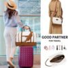 Weekender Bags for Women Overnight Bag with Shoe Compartment and Toiletry Bags Large Travel Duffel Bag Carry On Shoulder Tote with Trolley Sleeve 21" for Weekend Traveling Business Trip, Gym - Image 2