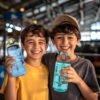 Kids Water Bottle for School or Travel, 20 Oz 2 Pack Durable Plastic Water Bottle with Silicone Straw and Pop-Up Spout Cover, BPA Free & Dishwasher Safe(Rocket & Ocean Animals) - Image 5