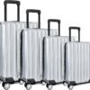 4 PCS Luggage Covers,20/22/24/28 In Clear PVC Suitcase Covers for Luggage,Waterproof Luggage Protector for Travel (Transparent Border, Regular Style)