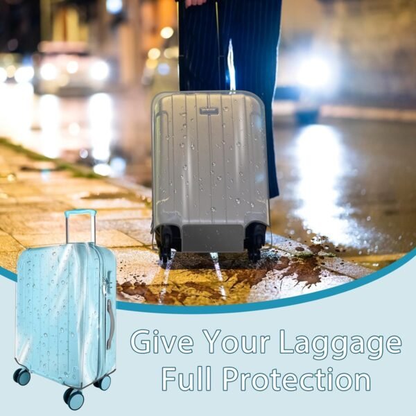 Upgraded Extra Thickness Clear Luggage Cover, 0.3mm 24" PVC Suitcase Cover Protector, Transparent Luggage Protector for Suitcase Cover, Waterproof Dustproof Anti-scratch Travel Suitcase Covers - Image 7