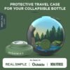 HYDAWAY Collapsible Water Bottle Travel Case - Store & Protect Bottles, Bowls & Folding Cups I Travel, Camping, Hiking & Festival Essentials, TSA Mini Accessory Bag for Air Travel with Carabiner Clip - Image 3