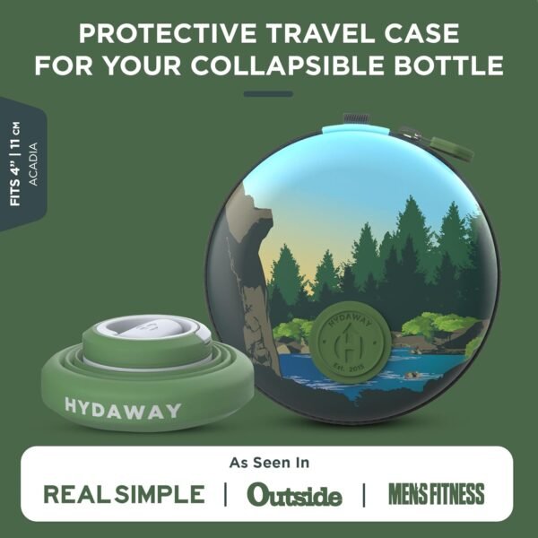 HYDAWAY Collapsible Water Bottle Travel Case - Store & Protect Bottles, Bowls & Folding Cups I Travel, Camping, Hiking & Festival Essentials, TSA Mini Accessory Bag for Air Travel with Carabiner Clip - Image 3