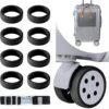 Luggage Wheels Covers with Strap, Fits Most 8-Spinner Wheel Sets, Protects and Securely Carries Your Luggage, 9 Pcs (Black)