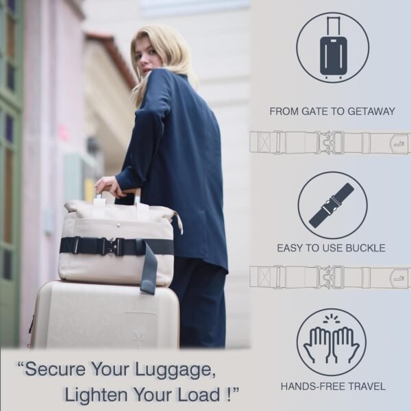 LIV3D Travel Belt for Luggage - Adjustable and Trendy - Luggage Strap for Bag Attachment Carrying Bag - Effortless Travel - Travel Smarter with Airport, Train Travel Accessories - Image 2