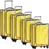 Jexine 4 Pcs Clear PVC Suitcase Cover Protectors 4 Sizes Transparent Travel Luggage Protector Thicken Luggage Cover 18/20/ 24/28 Inches Suitcase Covers for Luggage