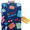 OrgaWise Luggage Covers for Suitcase - Fashionable Protector, Elastic Washable & Stretchable Suitcase covers for luggage, Anti-scratch - Fits 18-32 Inch Luggage（Travel S）