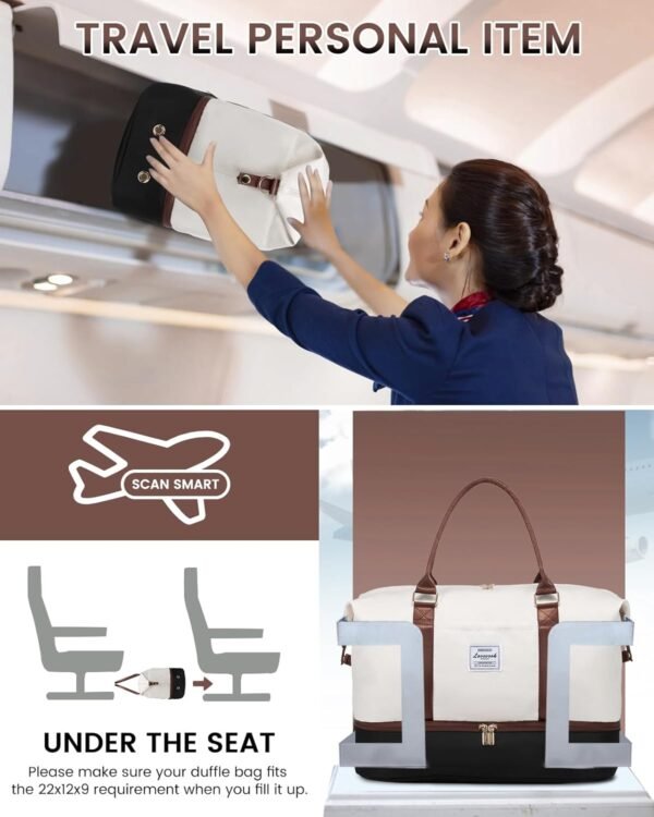 LOVEVOOK Travel Bag Weekender Bags for Women, Carry on Overnight Bag with Shoe Compartment,Duffle Bag with Laptop Pocket,Hospital Bag for Labor Delivery,Gym Tote Bag with Toiletry Bag - Image 4
