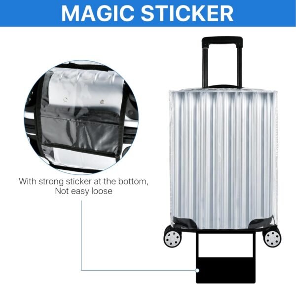 4 Pieces Clear Luggage Cover for Suitcase, Waterproof PVC Luggage Cover Protector, Anti-scratch Suitcase Protective Cover for Travel (20", 22", 24", 28") - Image 5
