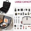 Mini Suitcase Hard Shell Makeup Bag Travel Cosmetic Case Portable Makeup Luggage with Shoulder Strap for Women Black - Image 2