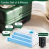 BRODI 6 Combo Pack Travel Vacuum Bags with Pump - Compression Bags for Travel,Vacuum Storage Bags for Space Saver & Travel Essentials,Vacuum Seal Bags for Clothing,Travel Vacuum Bags for Luggage - Image 2