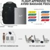 ECOHUB 16'' Travel Backpack For Women Men Airline Approved Personal Item Bag Essentials Laptop Casual Daypack Small Hiking Lightweight Waterproof Backpack, Black - Image 2